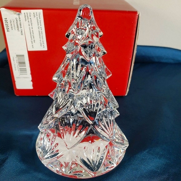 Waterford Crystal Christmas Tree Solid Sculpture Figurine With Box 10 cm - Picture 3 of 10